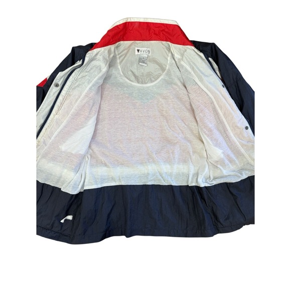 Vtg 90s Lavon Color block Windbreaker Jacket Nylon Sz Small Retro Sport Red Blue - Picture 6 of 11